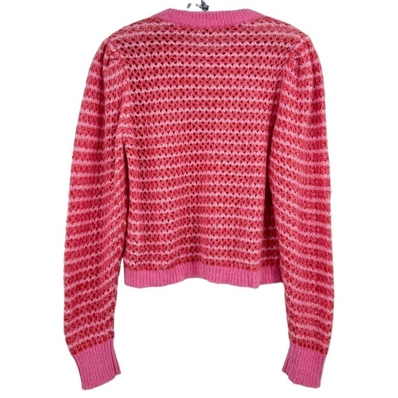Aritzia Wilfred Nessa Sweater Striped Pink Alpaca Wool Blend Size Large - Picture 6 of 8